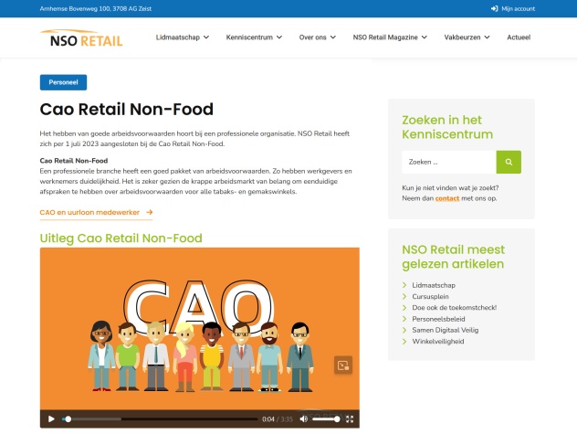 NSO Retail Informatie CAO en uitlegvideo